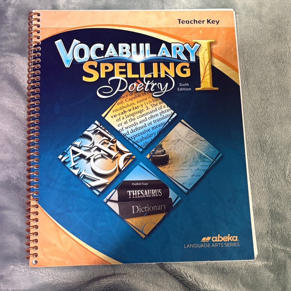 Abeka Vocabulary Spelling Poetry I Teacher Key - Blue and Orange